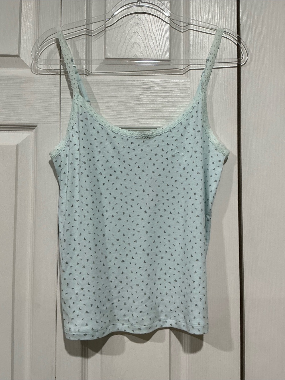 💙 NWT Victoria’s Secret PINK Light Blue Floral Pretty Perfect Cami - XL (01598)